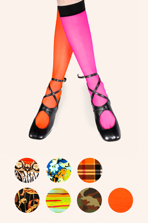 A collection of fun and fashionable legwear from OKOKOSTUDIO. 