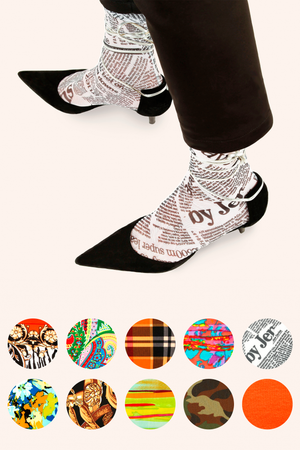 A collection of fun and fashionable legwear from OKOKOSTUDIO. 